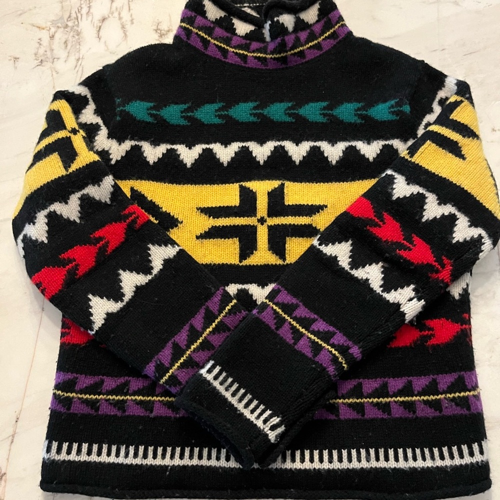 Ralph Lauren Colorful Patterned Turtleneck Sweater